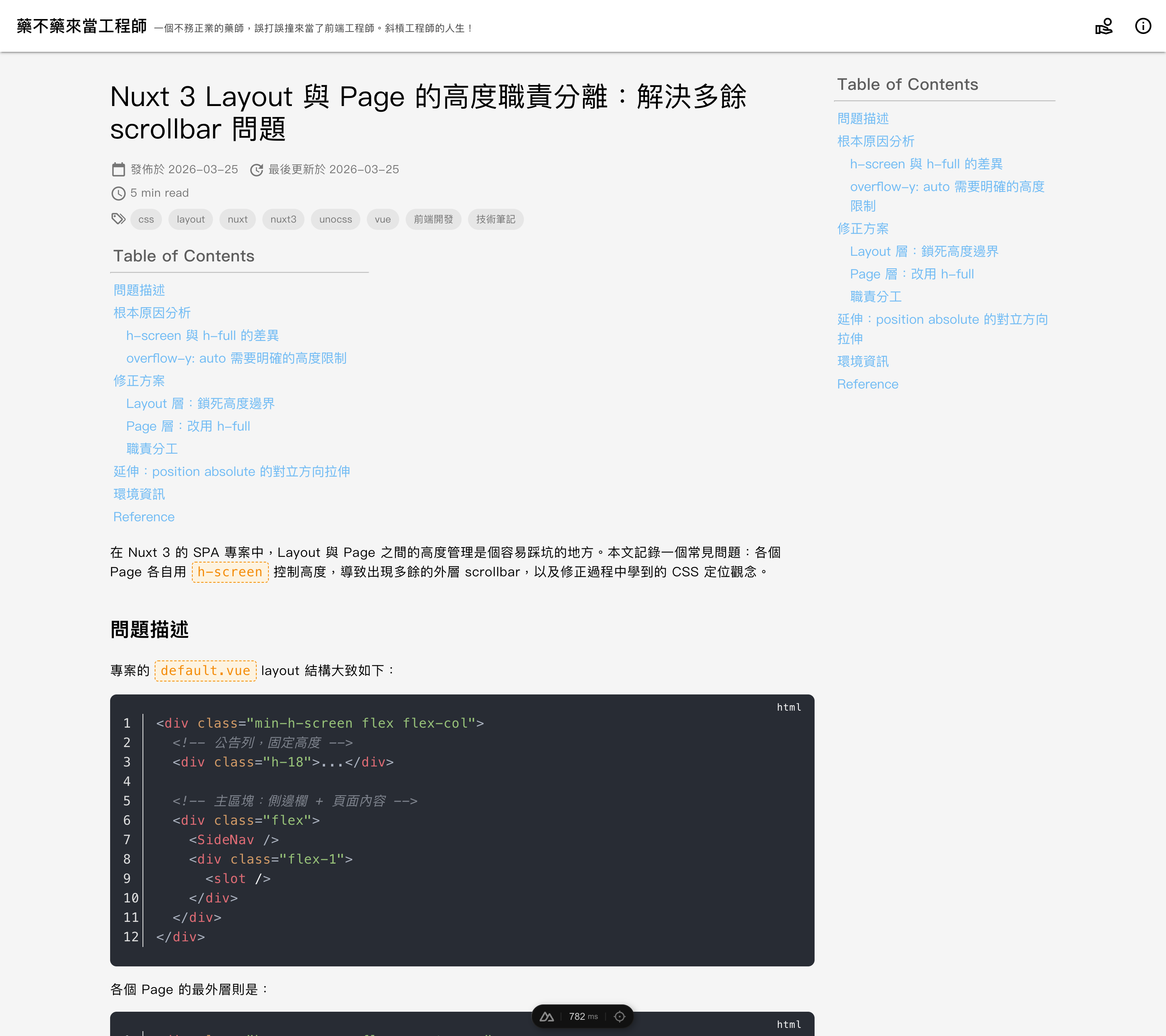 Before：舊版文章內頁